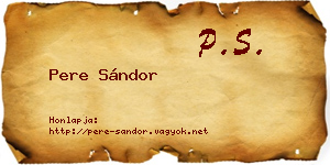 Pere Sándor névjegykártya