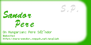 sandor pere business card